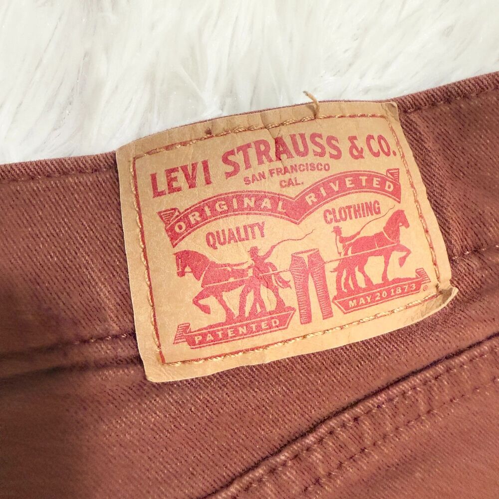 Women Levi's Classic Straight Leg Jeans Mid Rise in Rusty Brown Size 6 - Picture 6 of 10